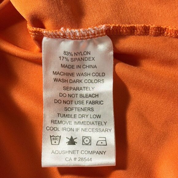FootJoy FJ Full Zip Golf Windbreaker Jacket Orange Women S Athletic Fitted TPC - Picture 7 of 7